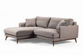 Sectional sofa with linen fabric upholstery in light gray dimensions 230 x 150 x 85cm