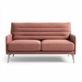 Modern two-seater sofa in blush pink fabric with metal legs 170 x 85 x 75cm