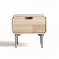 Wooden nightstand with drawer and storage space 60 x 40 x 45cm beige finish