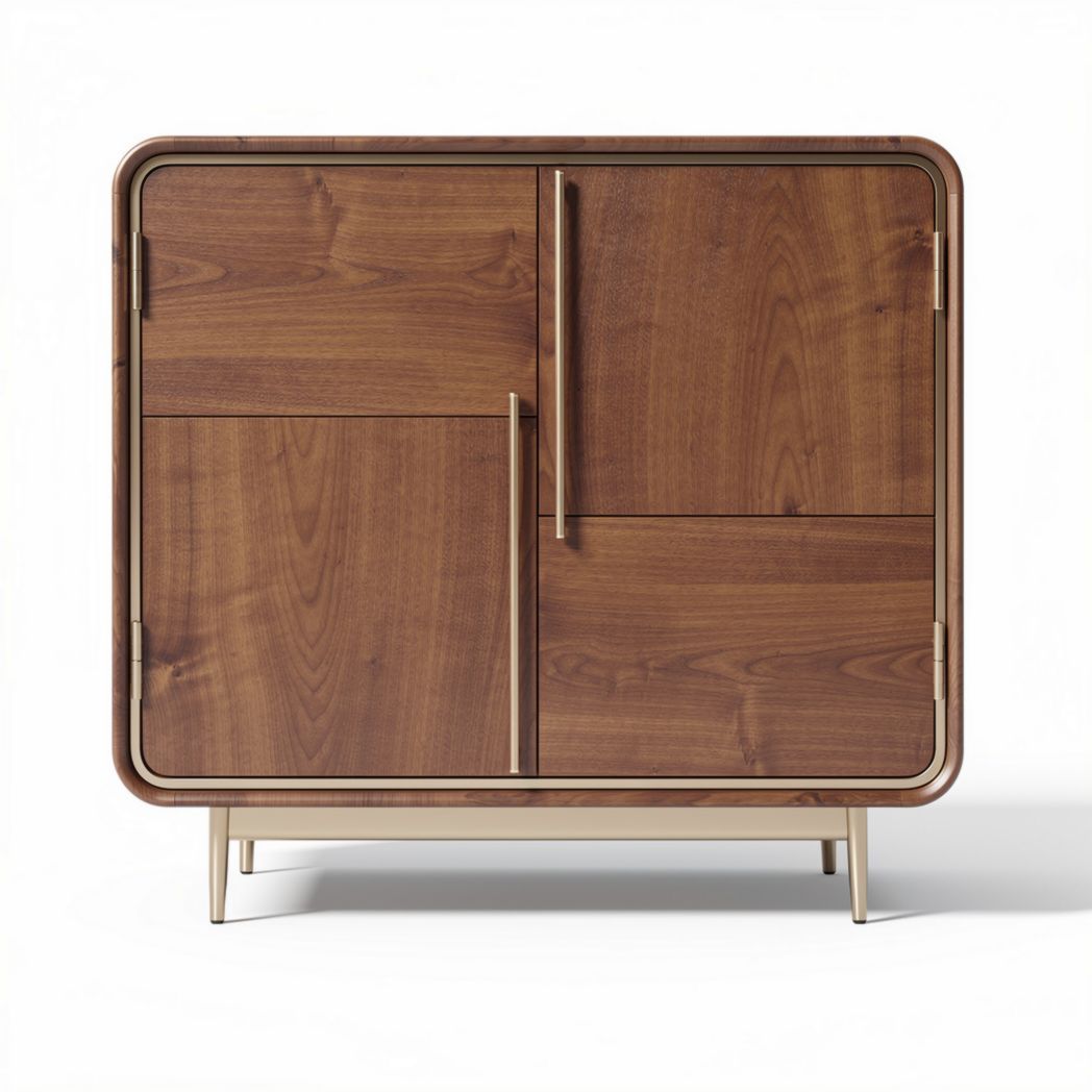 Slatted black wood storage cabinet with double doors 80 x 40 x 120cm
