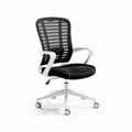 Mesh office chair with ergonomic design in black and white dimensions 45 x 60 x 100cm