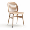 Wooden dining chair with slatted backrest in natural finish 45 x 50 x 85cm