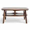Wooden coffee table with lower shelf 120 x 60 x 45cm in light oak finish
