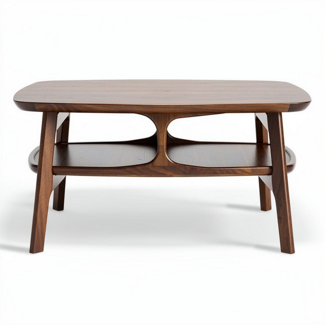 Wooden coffee table with lower shelf 120 x 60 x 45cm in light oak finish